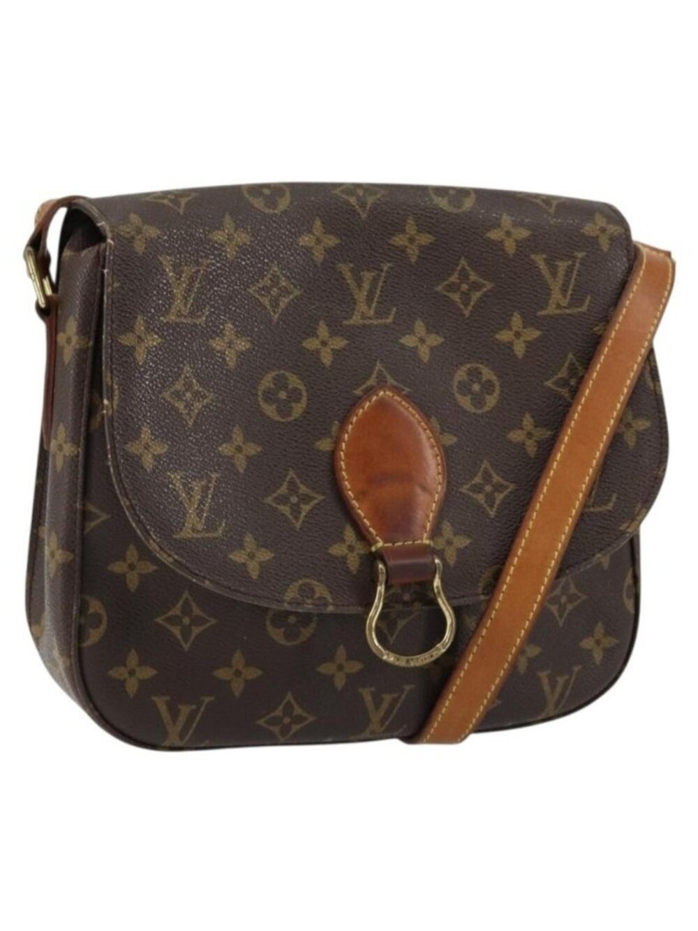Authentic LOUIS VUITTON Monogram Saint Cloud GM Shoulder Bag M51242 LV - Picture 1 of 16